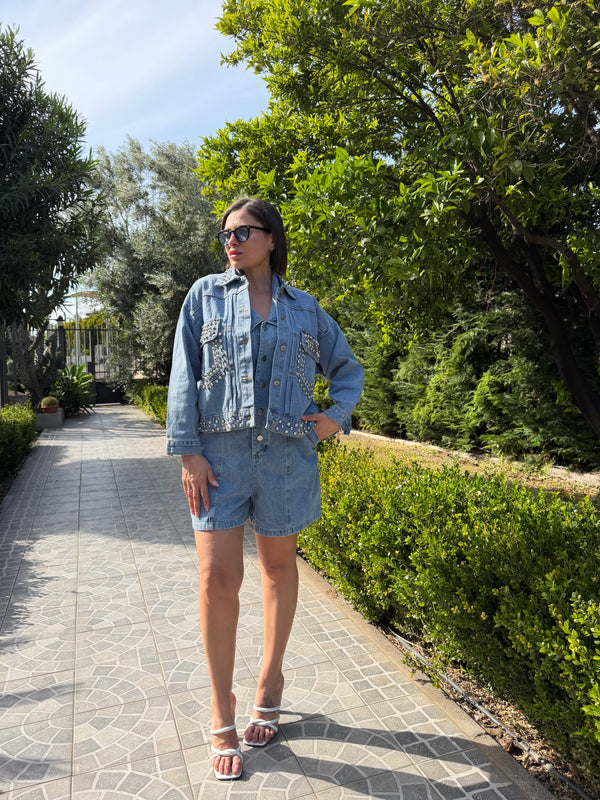 Giacca jeans "Shine Rock"