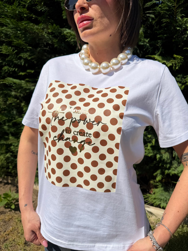 T-shirt brown polka