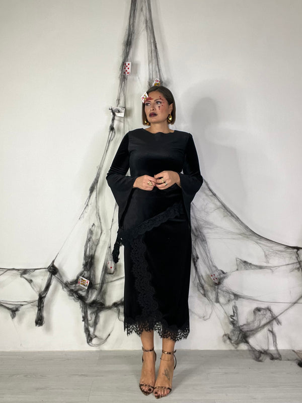 Coordinato In Velluto e Pizzo