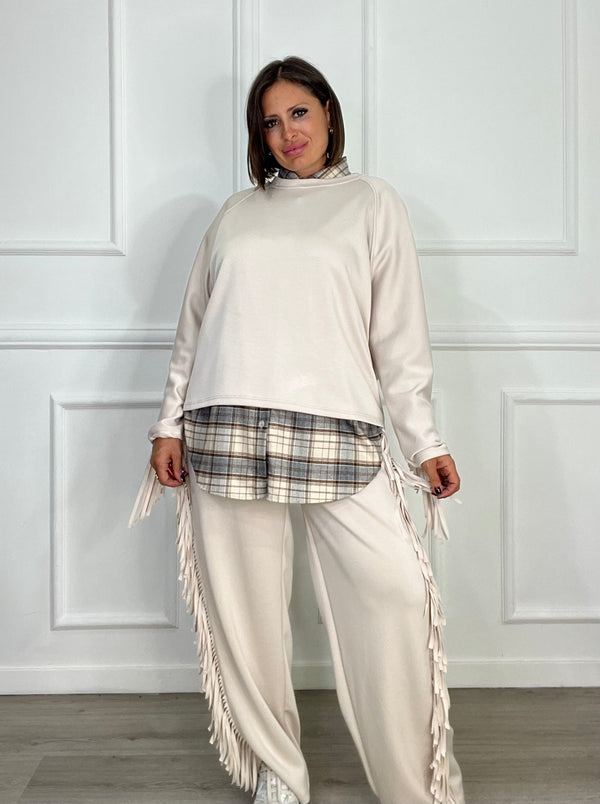 Coordinato Felpa Con Frange