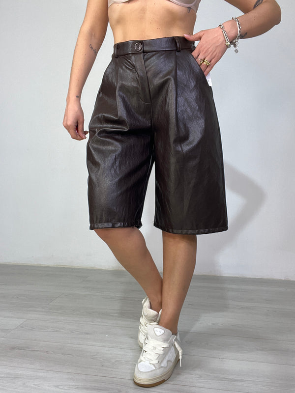 Bermuda Eco-pelle Fashion