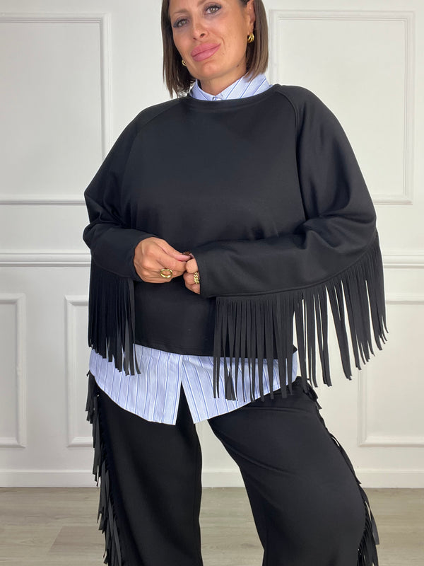Coordinato Felpa Con Frange