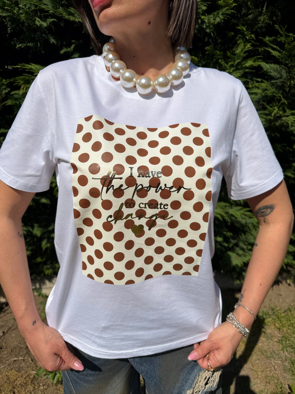 T-shirt brown polka