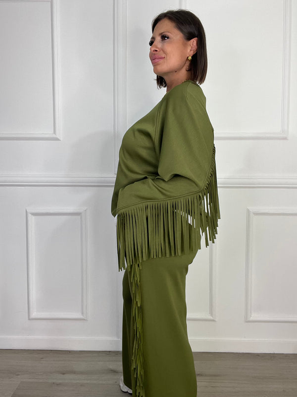 Coordinato Felpa Con Frange