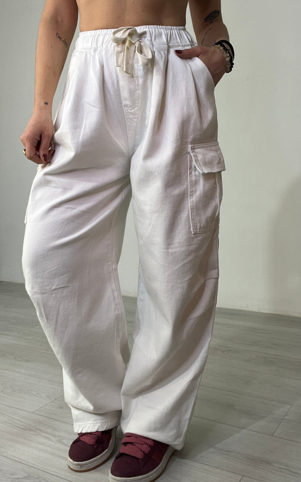 Jeans Cargo  White