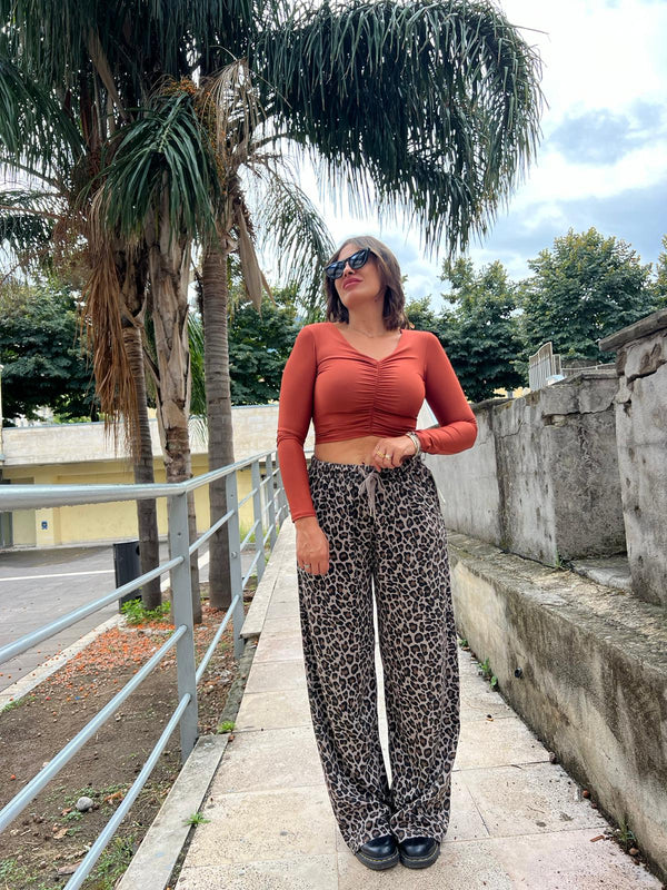 Maglia Crop Arricciata