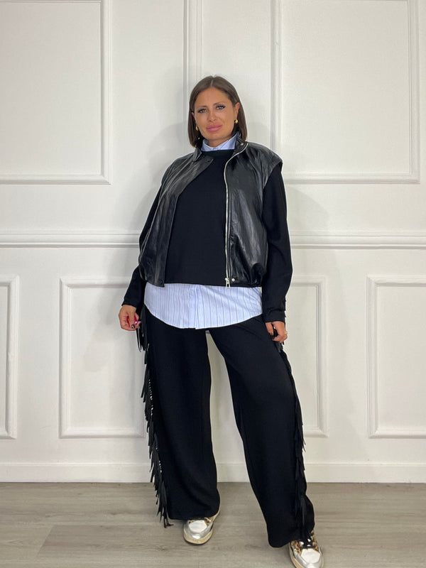 Coordinato Felpa Con Frange