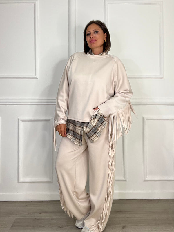 Coordinato Felpa Con Frange