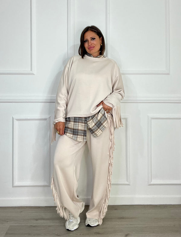 Coordinato Felpa Con Frange