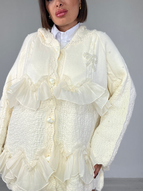 Cardigan Pearl Ruffle