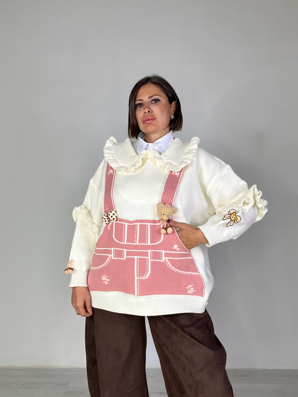 Pullover Teddy Salopette