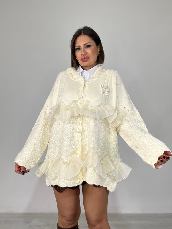 Cardigan Pearl Ruffle