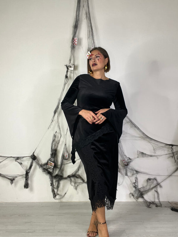 Coordinato In Velluto e Pizzo