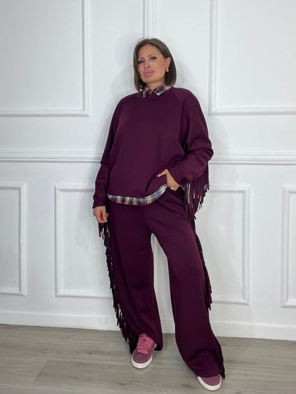 Coordinato Felpa Con Frange