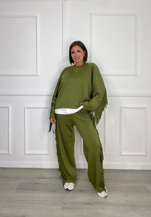 Coordinato Felpa Con Frange