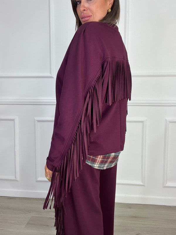 Coordinato Felpa Con Frange