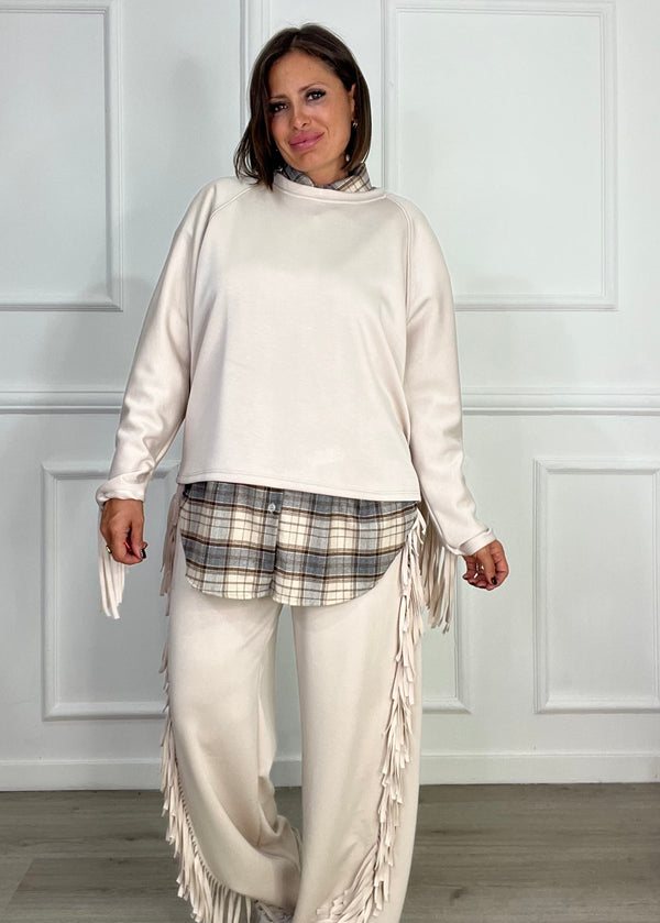 Coordinato Felpa Con Frange