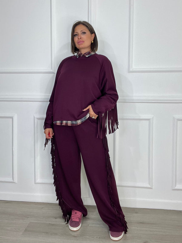 Coordinato Felpa Con Frange