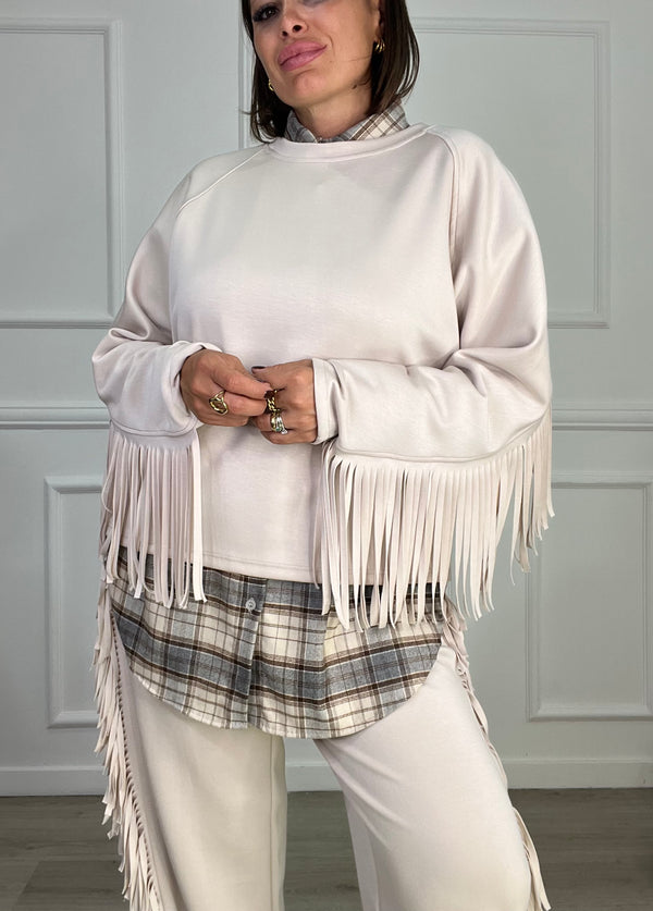 Coordinato Felpa Con Frange