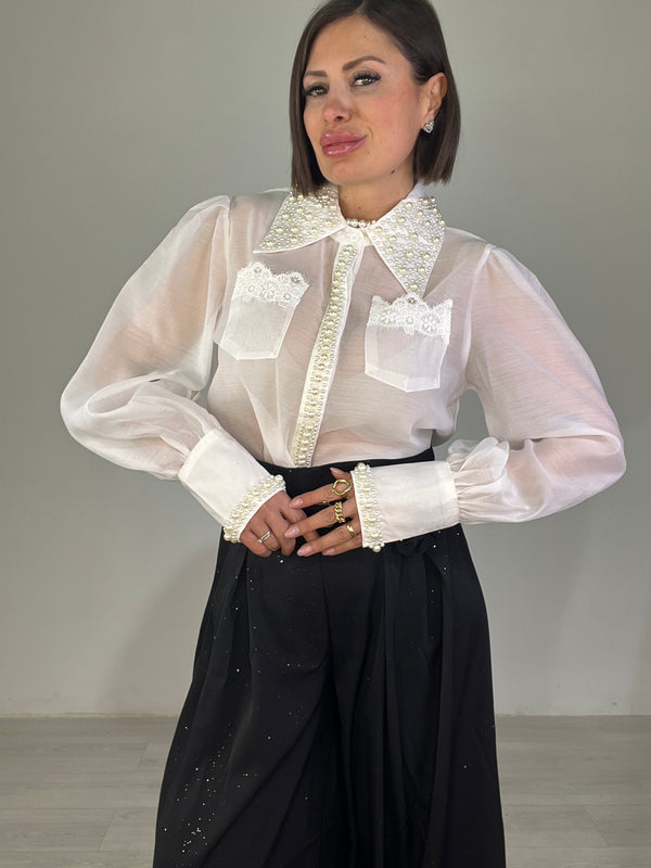 Camicia Velata Perle