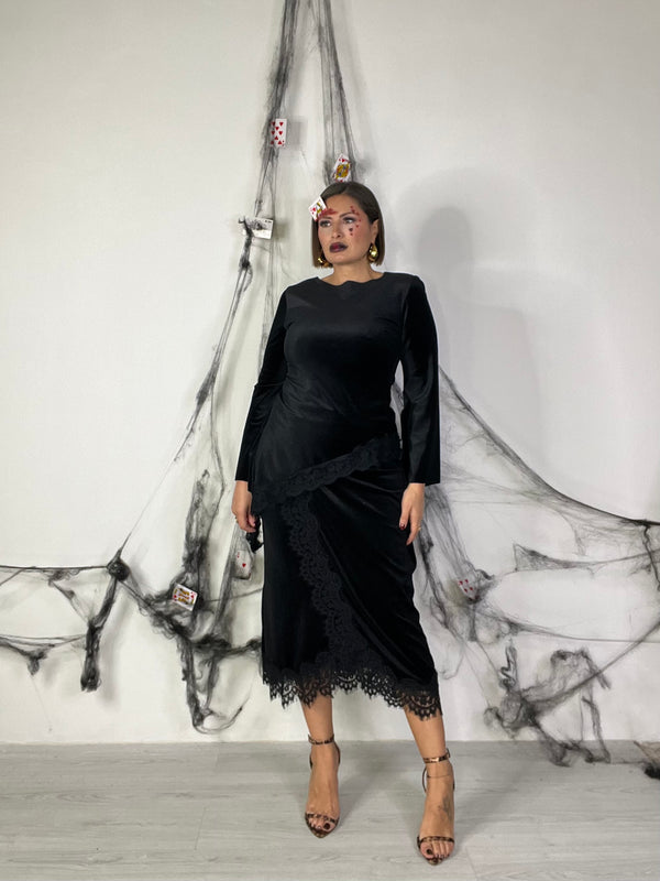 Coordinato In Velluto e Pizzo