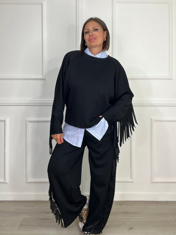 Coordinato Felpa Con Frange