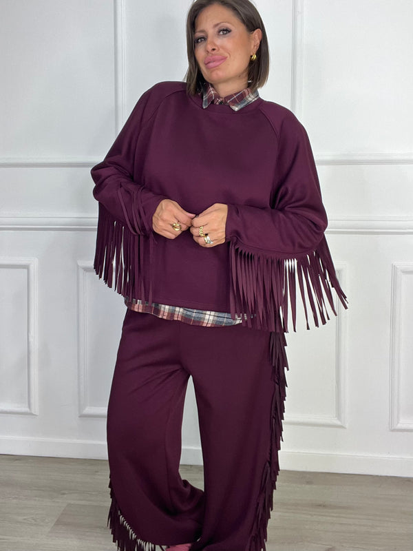Coordinato Felpa Con Frange