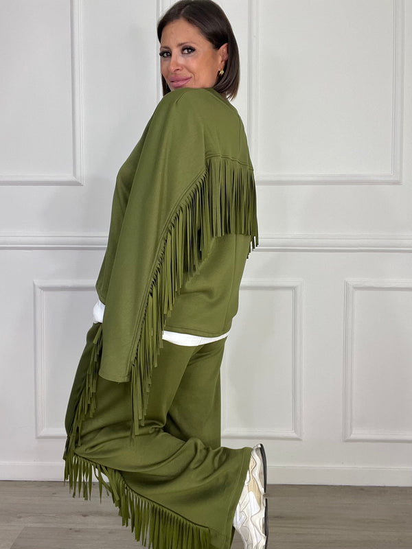 Coordinato Felpa Con Frange