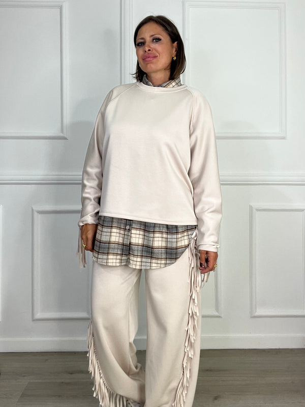 Coordinato Felpa Con Frange