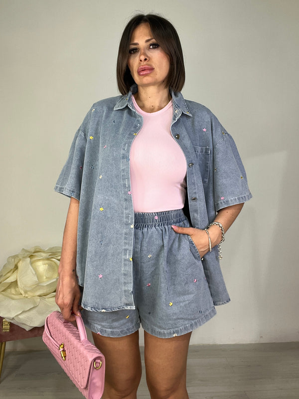 Twin set denim floreale