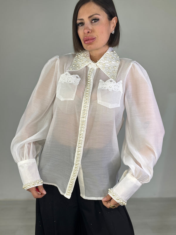 Camicia Velata Perle
