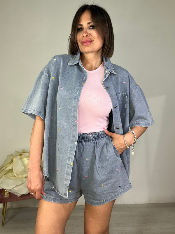 Twin set denim floreale