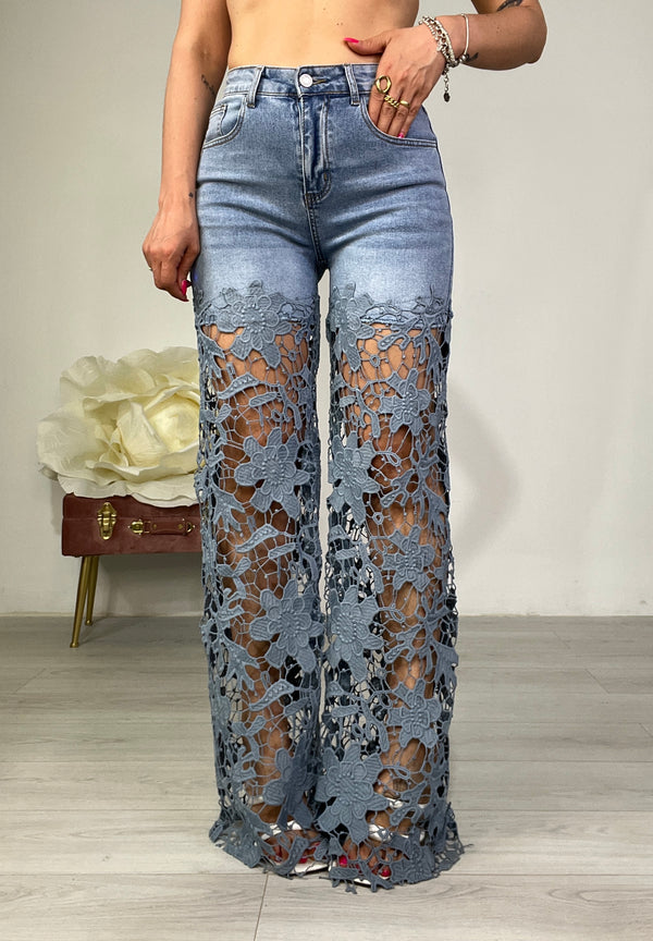 Jeans lace-up
