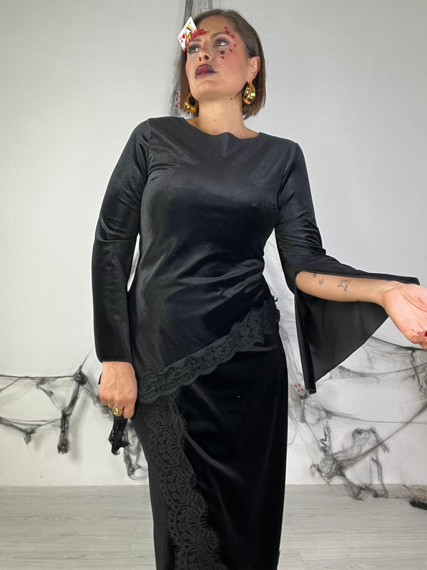 Coordinato In Velluto e Pizzo