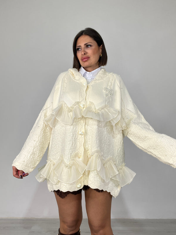 Cardigan Pearl Ruffle