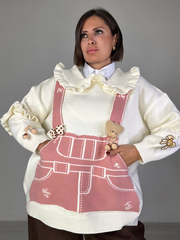 Pullover Teddy Salopette