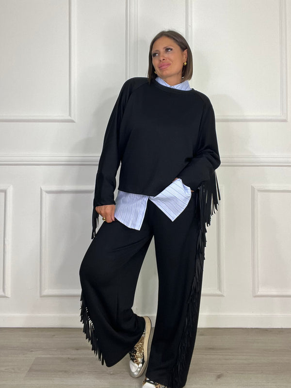 Coordinato Felpa Con Frange