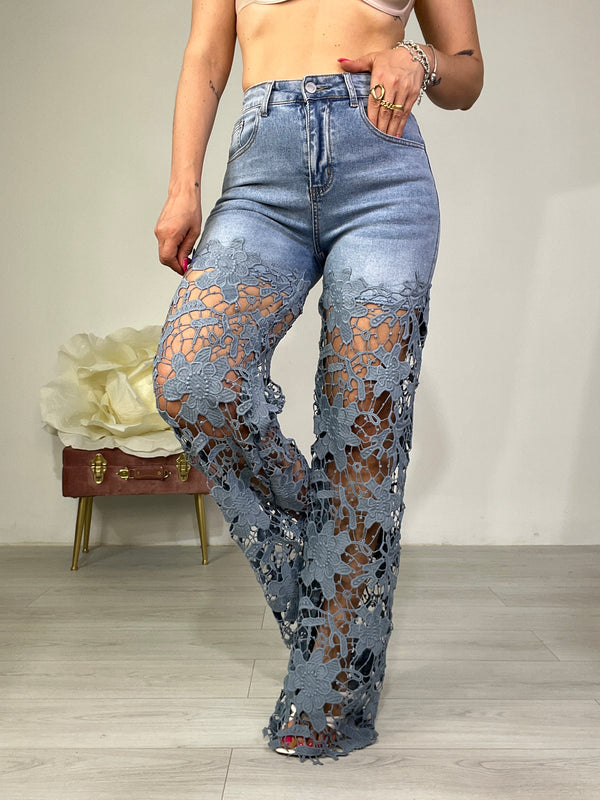 Jeans lace-up