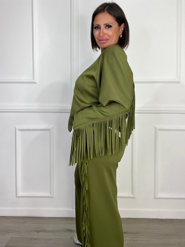 Coordinato Felpa Con Frange