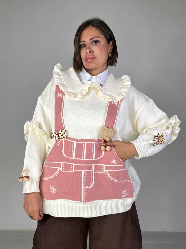 Pullover Teddy Salopette