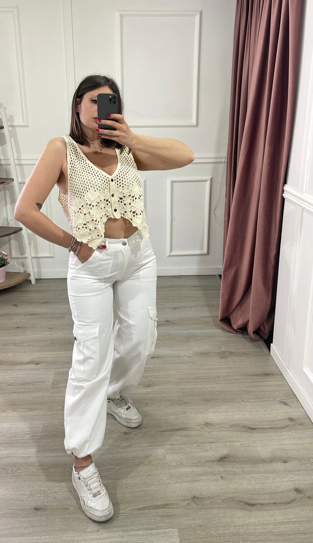 Gilet Crop Traforato