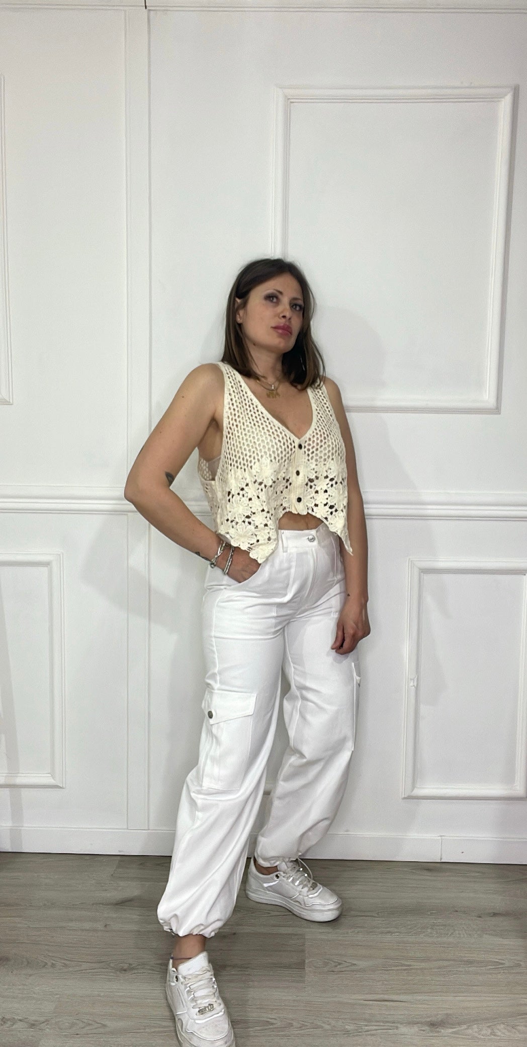 Gilet Crop Traforato