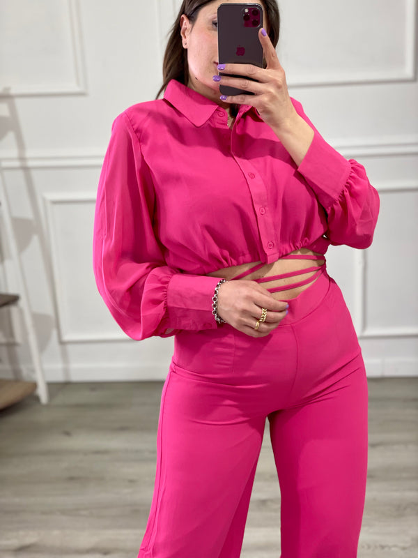 Coordinato Camicia Crop e PantaPalazzo