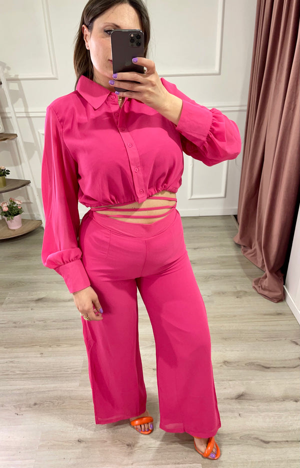 Coordinato Camicia Crop e PantaPalazzo