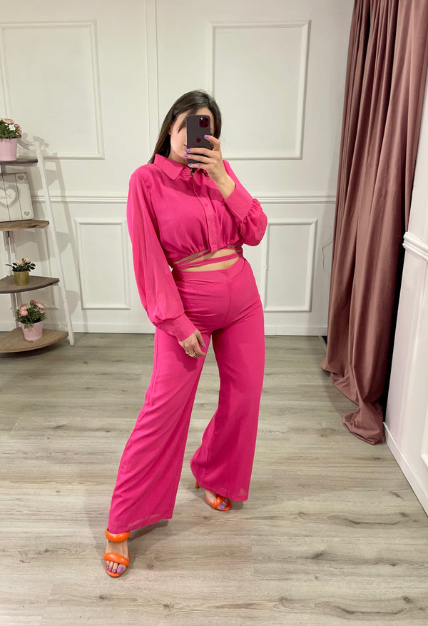 Coordinato Camicia Crop e PantaPalazzo