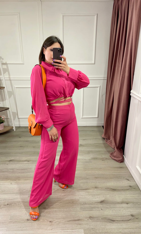 Coordinato Camicia Crop e PantaPalazzo